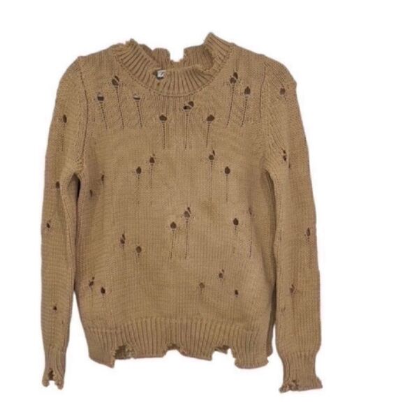 Zara Distressed Crew Neck Tan
Sweater (Size Small) - Picture 4 of 7